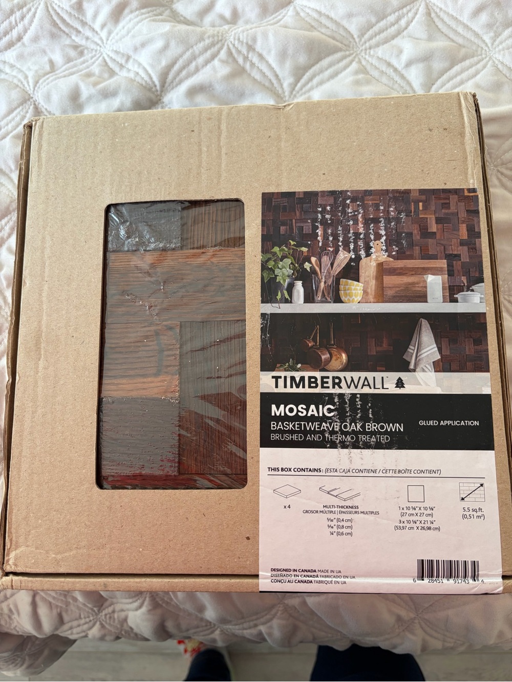 Timberwall Mosaic Basketweave Oak Brown Wall Panels